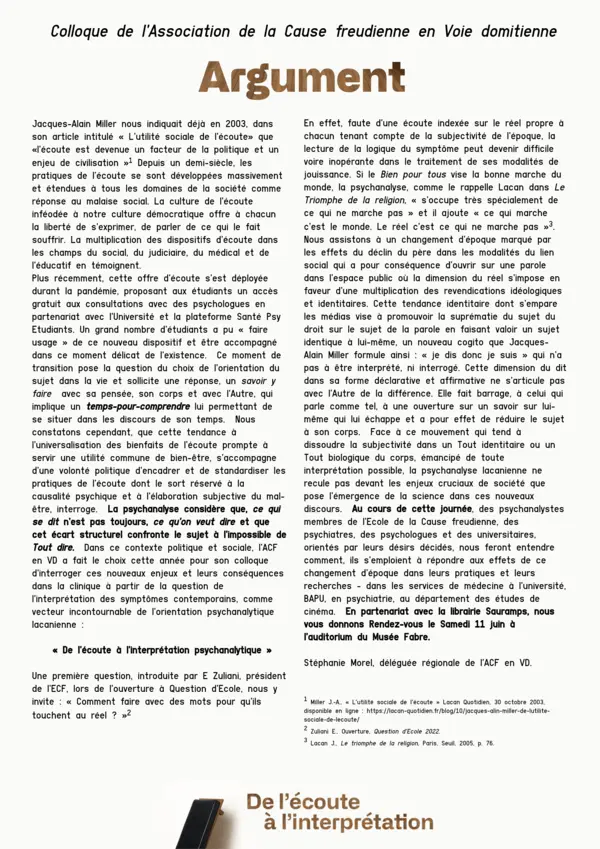 Back of the poster, with argument