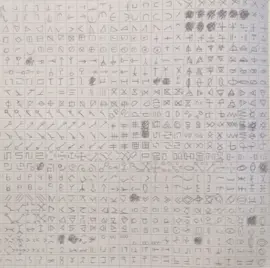 A grid of various hand-drawn shapes